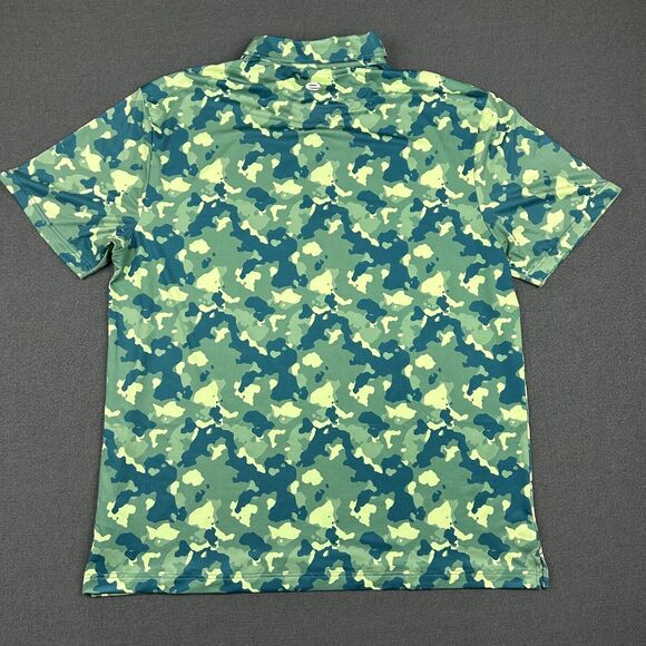 Etonic Polo Shirt Mens 2XL Green Camo Camouflage Print Wicking Stretch SS Golf - Picture 7 of 9